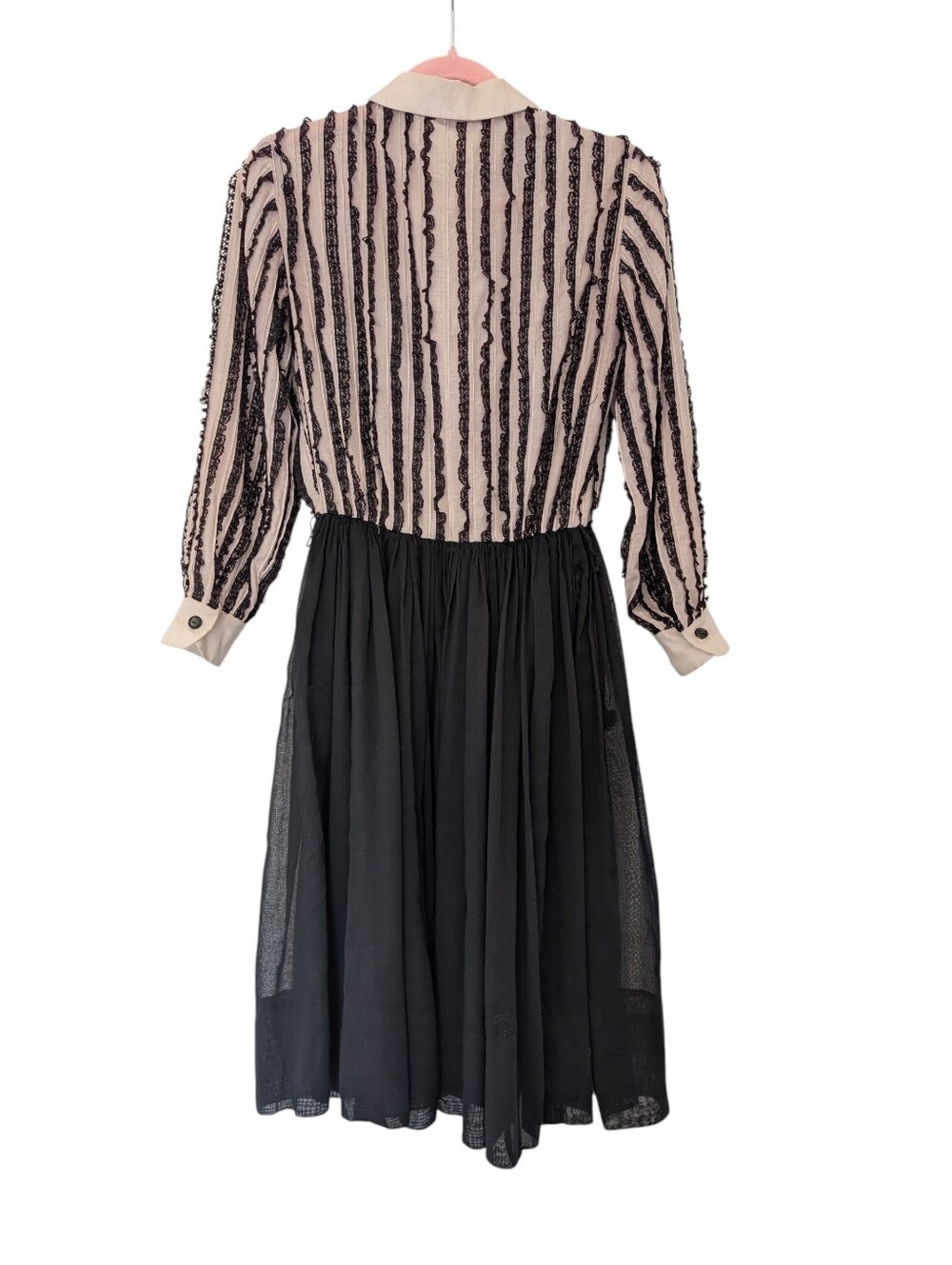 Vintage 1960s Anne Fogarty Midi Dress Size Small. Lace Button Down Top Collard - Picture 2 of 11
